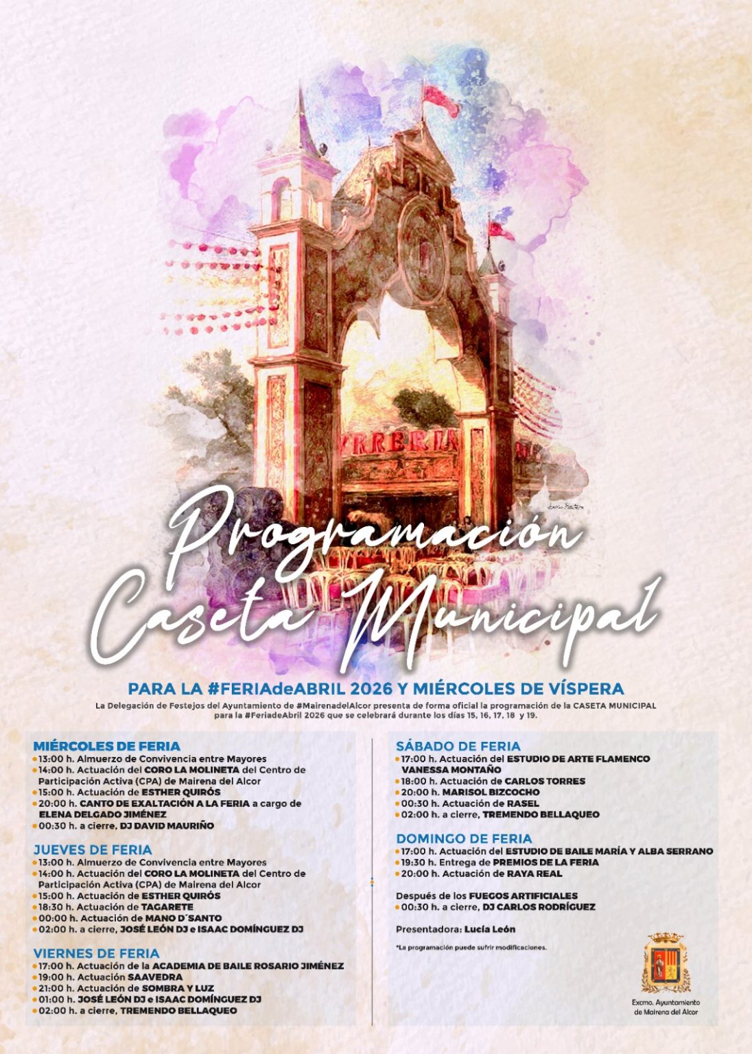 Comienza la Feria de Mairena del Alcor 2026 que incluye a Rasel, Raya ...