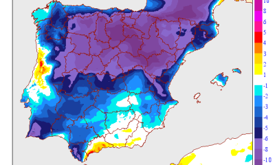 Mapa de AEMET con la variación prevista de las temperaturas máximas para el miércoles 16 de septiembre de 2026