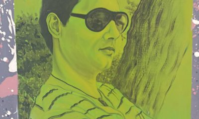 Retrato en tonos verdes incluido en la exposición Aprendices de Manuel García Castro en Marchena