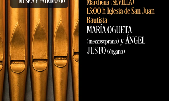 Cartel oficial del concierto de María Ogueta y Ángel Justo, 21 de noviembre de 2026 en San Juan Bautista de Marchena