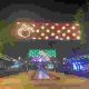 Alumbrado de la Feria de La Puebla de Cazalla 2026 durante la noche inaugural