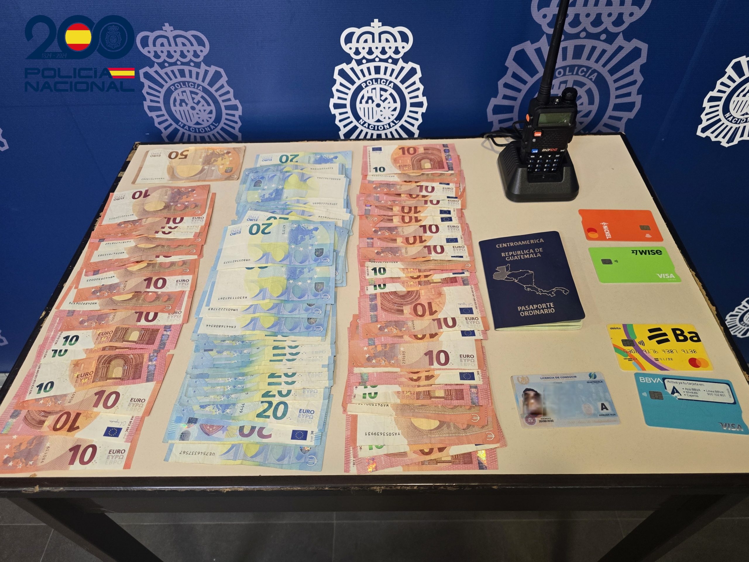 Imagen oficial de la Policía Nacional sobre la operación contra el robo de 50.000 euros cometido en Morón de la Frontera