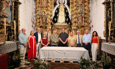 Luis Rizo Haro durante su visita a Santa María de la Mota para preparar el cartel de la Semana Santa de Marchena 2027