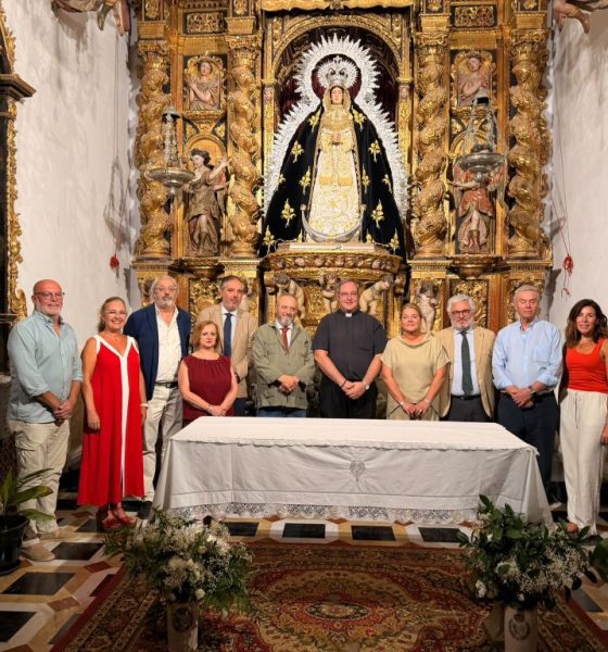 Luis Rizo Haro durante su visita a Santa María de la Mota para preparar el cartel de la Semana Santa de Marchena 2027