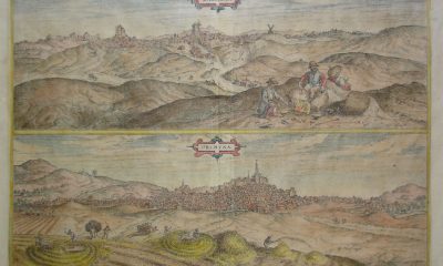 Vista histórica de Marchena hacia 1590 en el Civitates Orbis Terrarum