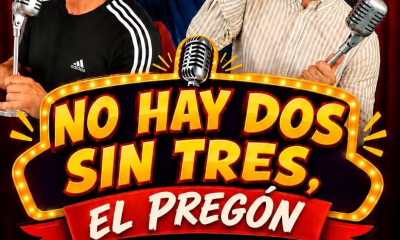 Cartel del espectáculo de humor No hay dos sin tres, el pregón, con José Campoy, Wito y Perrichi en Marchena