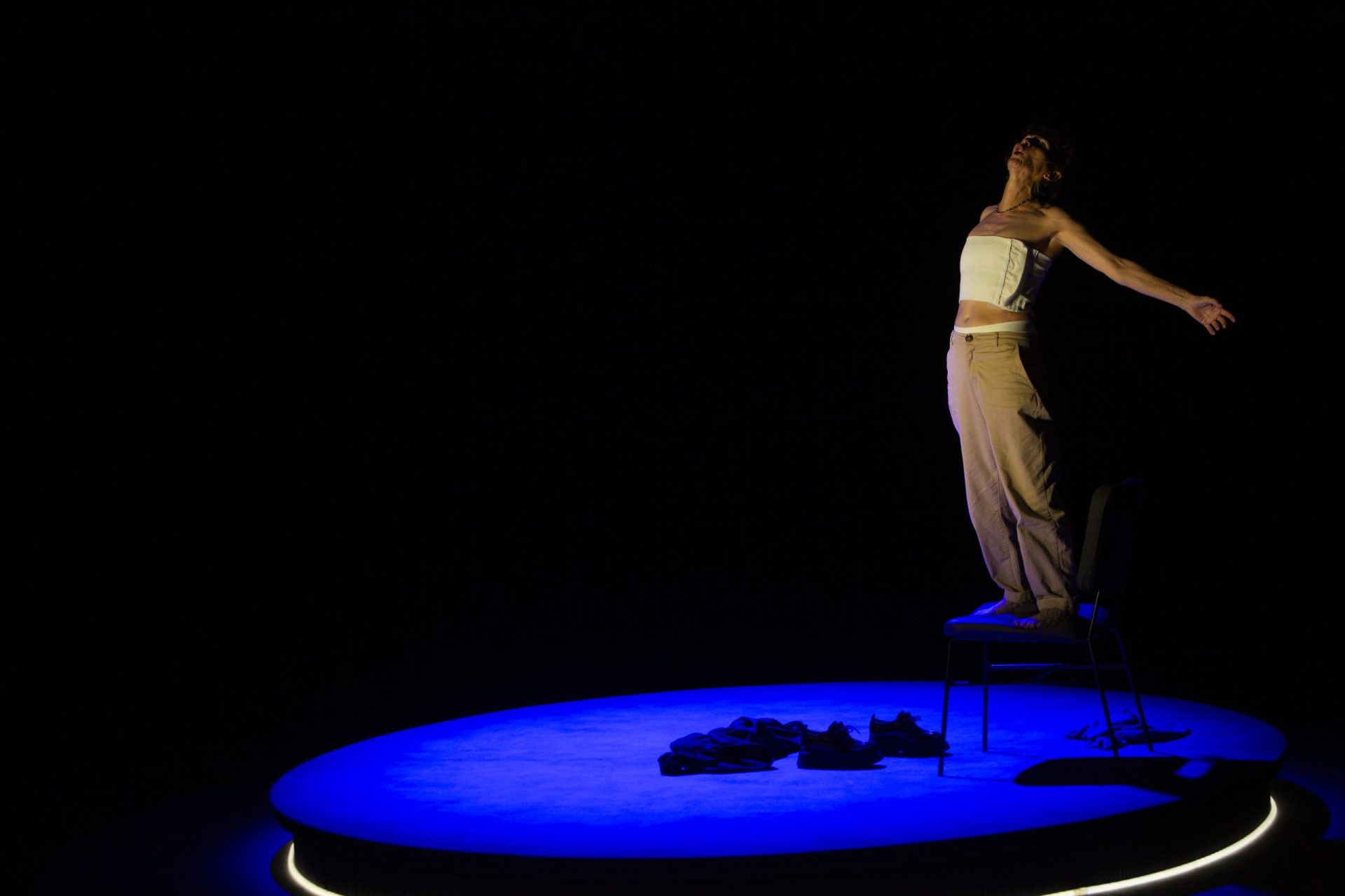 Gema Matarranz en una escena de Dysphoria, de Histrión Teatro