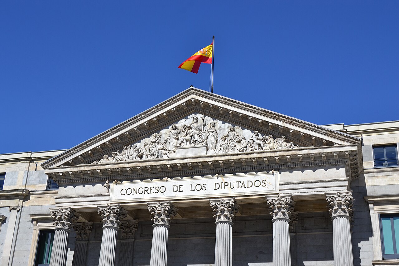 Fachada del Congreso de los Diputados en Madrid. Fotografía de archivo de 2016.
